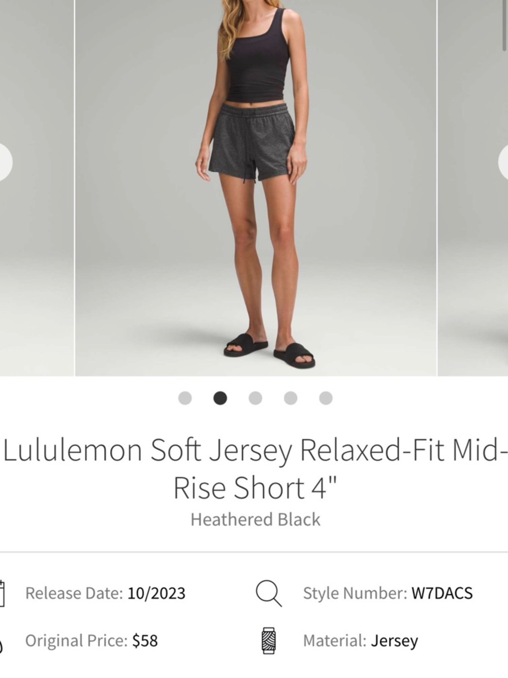 Lululemon Women’s Soft Jersey Mid-Rise Shorts
